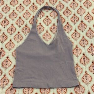 Nikibiki Lavender Ribbed Halter Crop Top